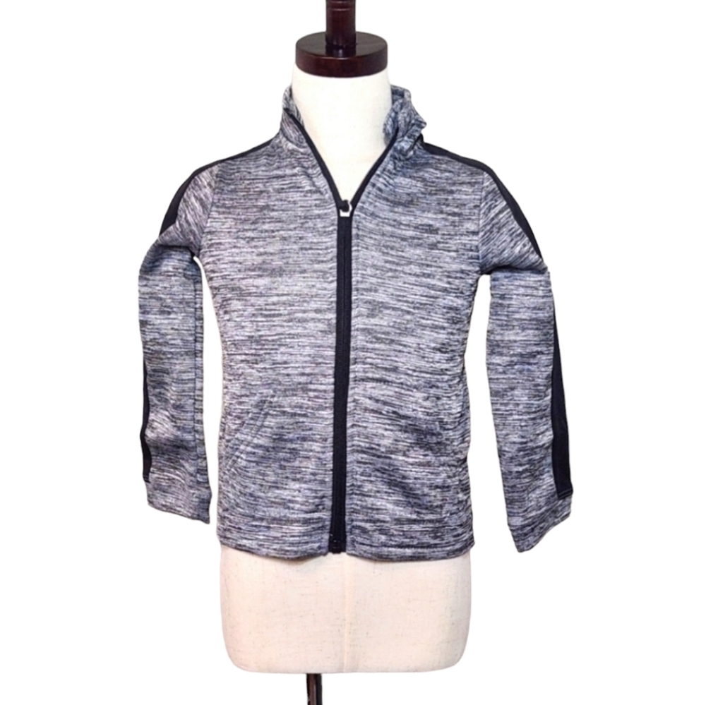 ✨️ BCG Toddler Boy 3T Gray Athletic Full Zip Sweater Jacket w/ Side Pockets